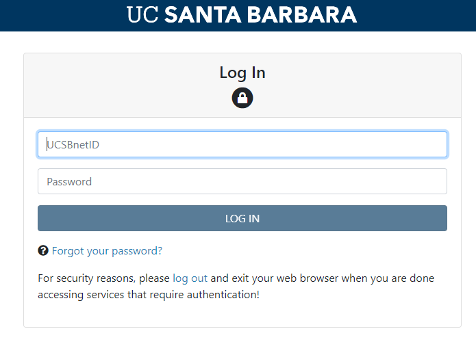 UCSB netid log in