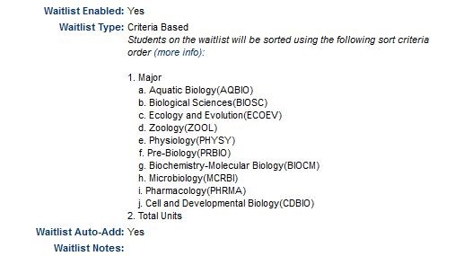 Viewing Waitlist Settings